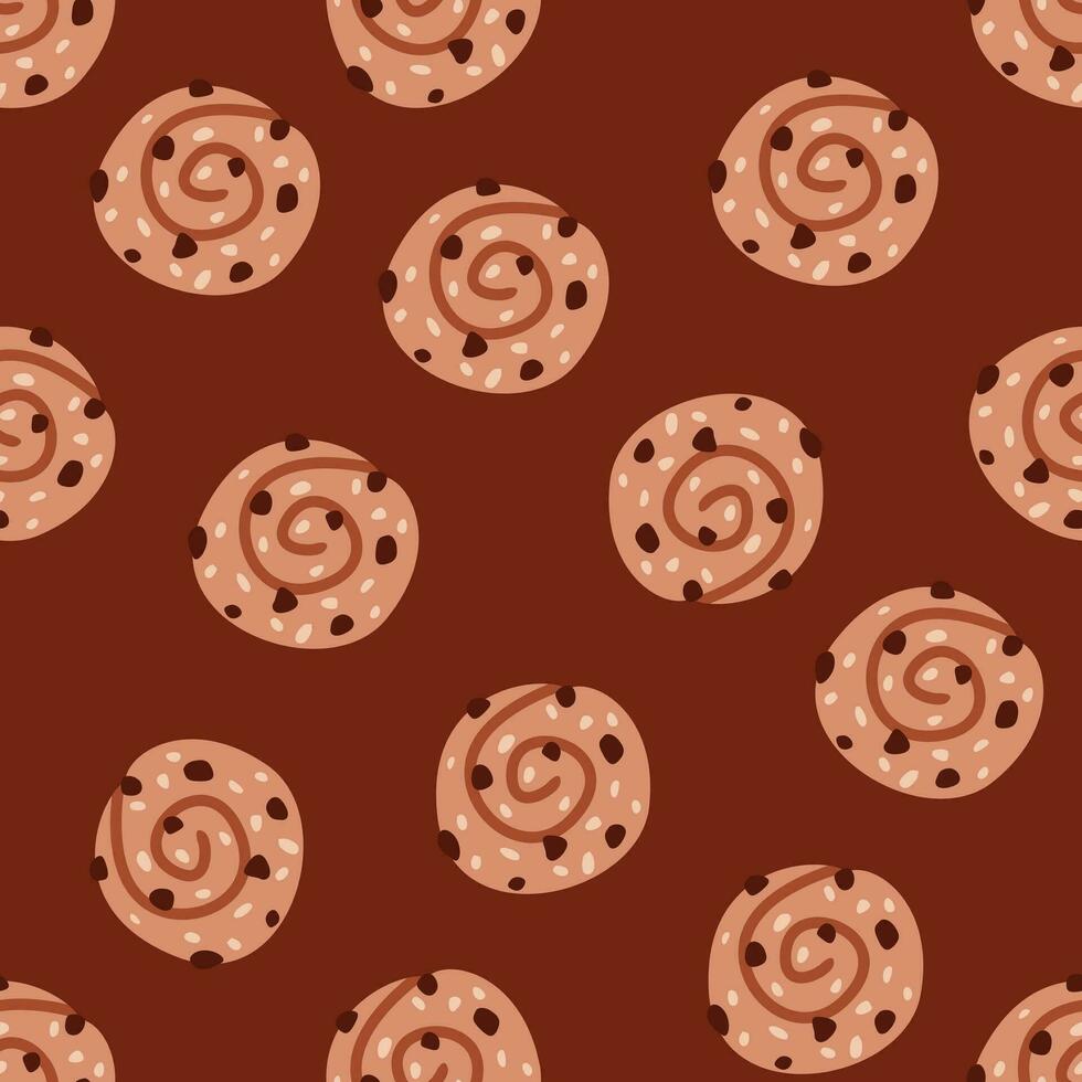 Bakery seamless pattern with buns vector