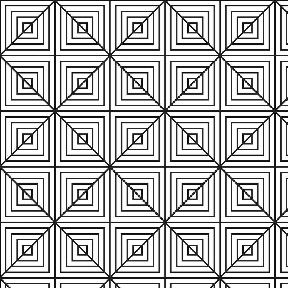 Abstract Repeating Geometric Stripes Tiling Seamless Monochrome Pattern Vector Art