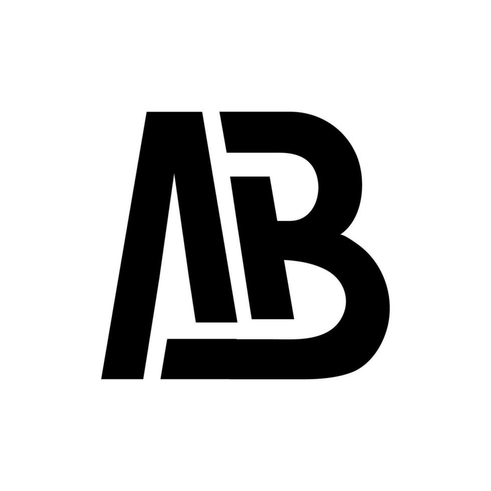 ab logo monograma diseño ilustración vector