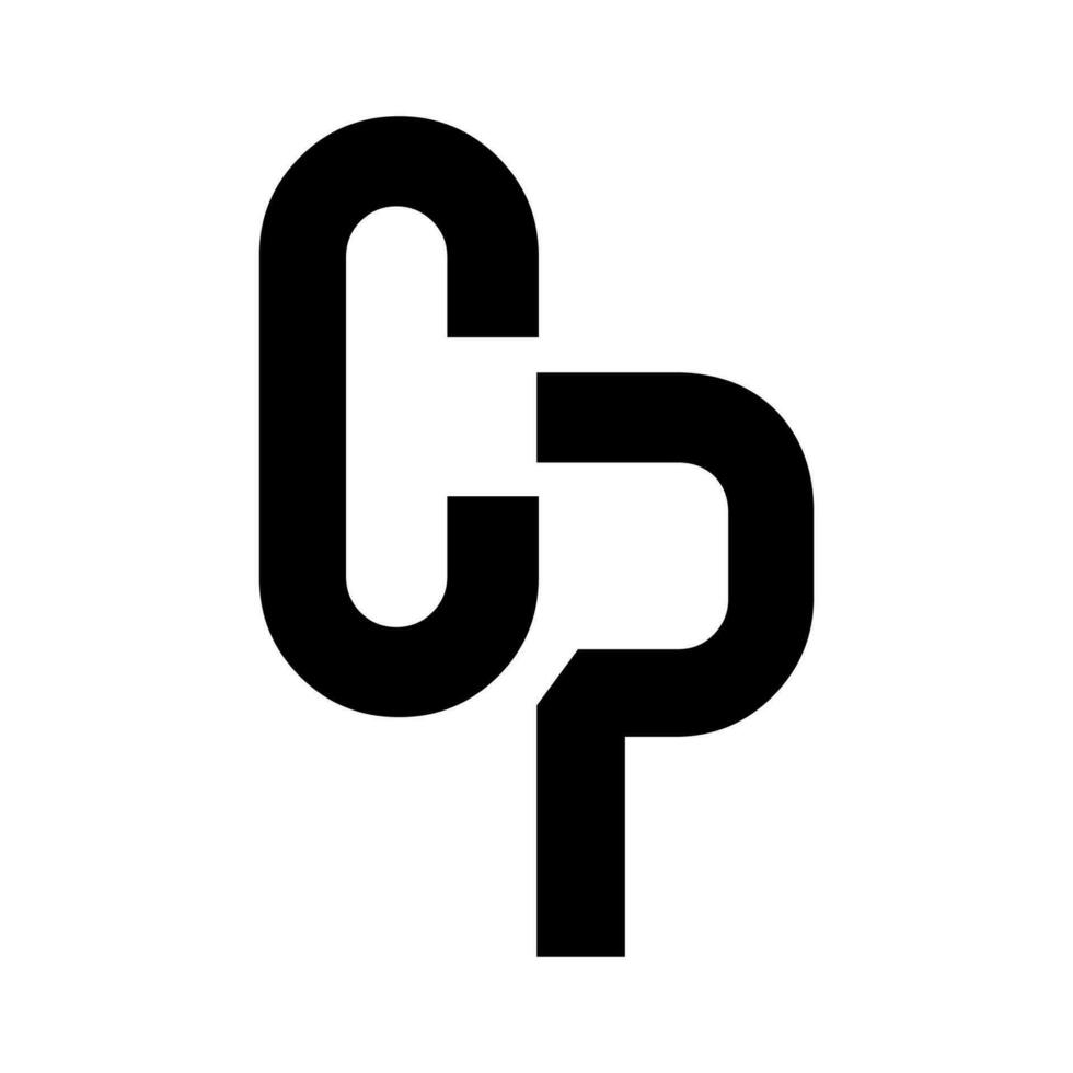 c p logo monogram design illustration vector