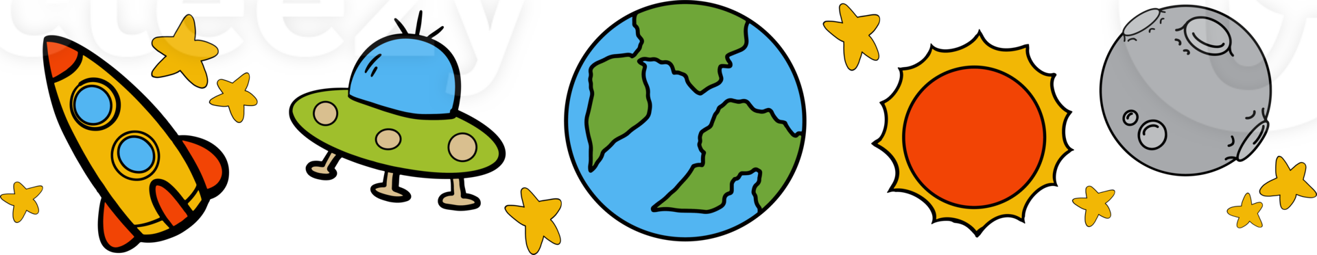 The solar system and space border design png
