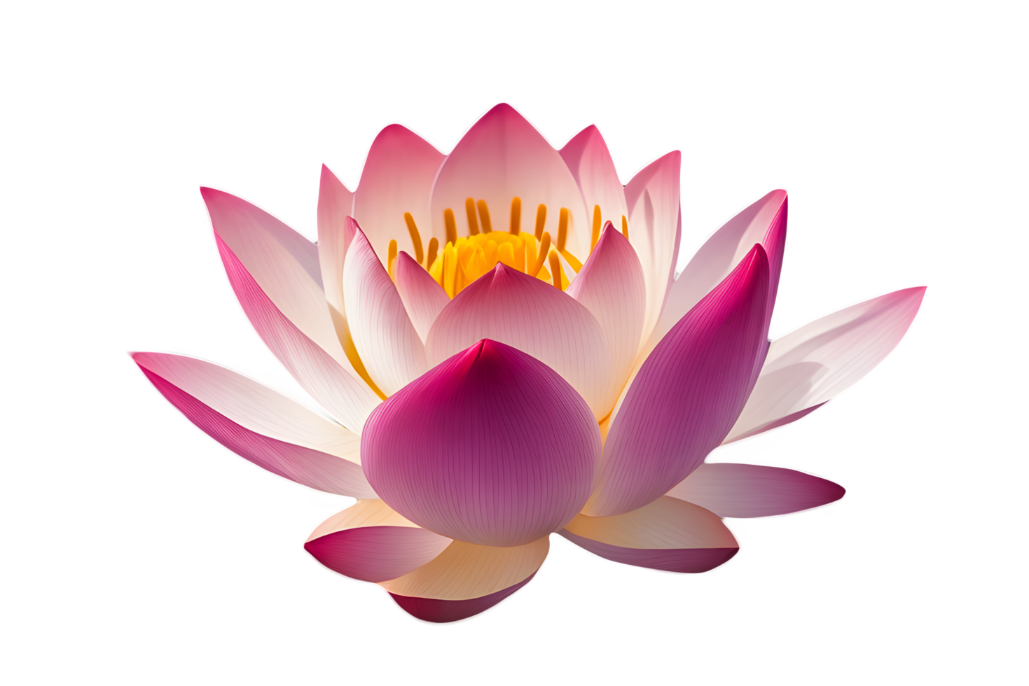 ai generiert Rosa Lotus blüht schön auf ein transparent Hintergrund.generieren ai png