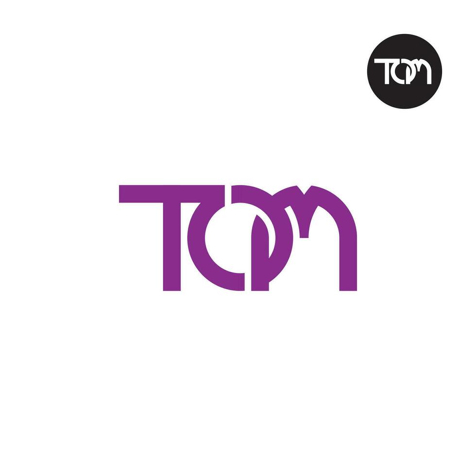 letra tom monograma logo diseño vector