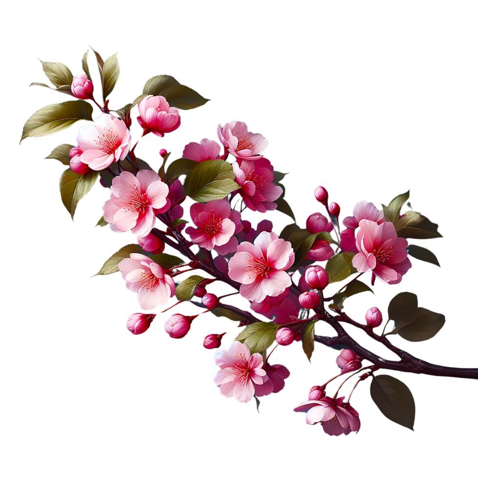 AI generated A stunning lovely Japanese Sakura branch png