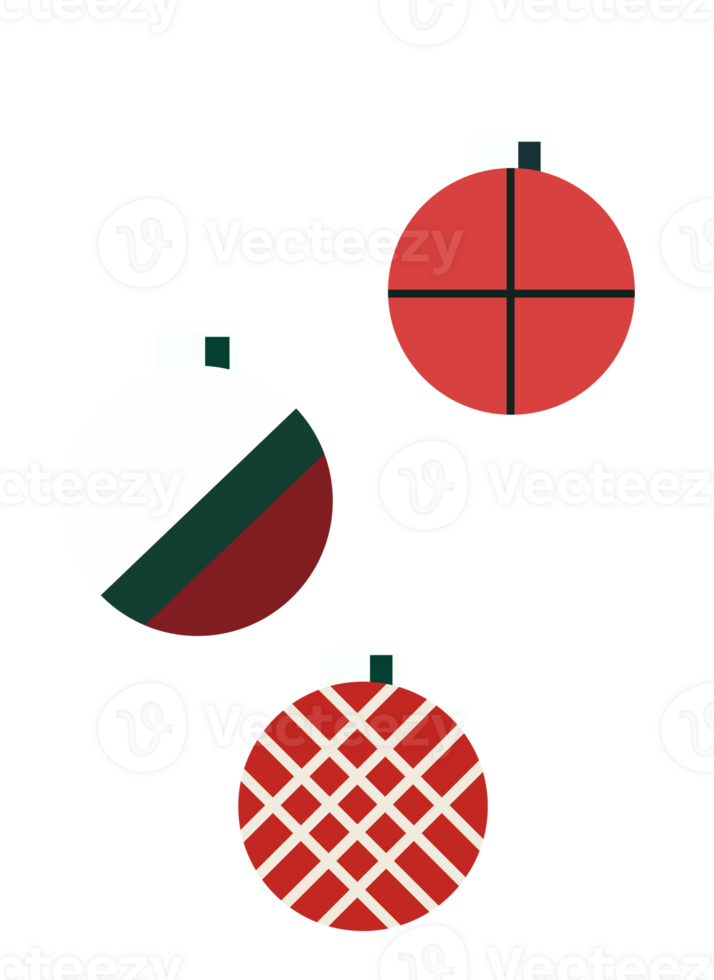 Christmas balls hanging from top  isolate on png