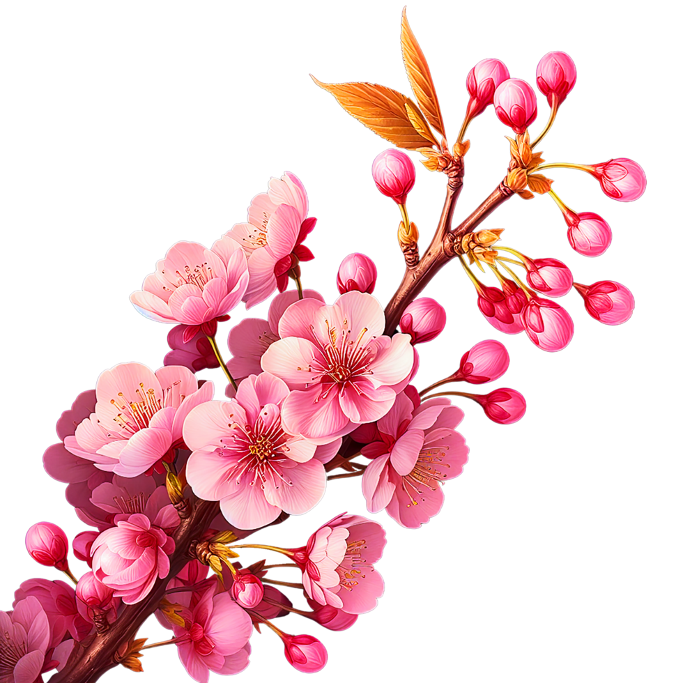 AI generated A clear backdrop featuring an exquisite Japanese Sakura branches png