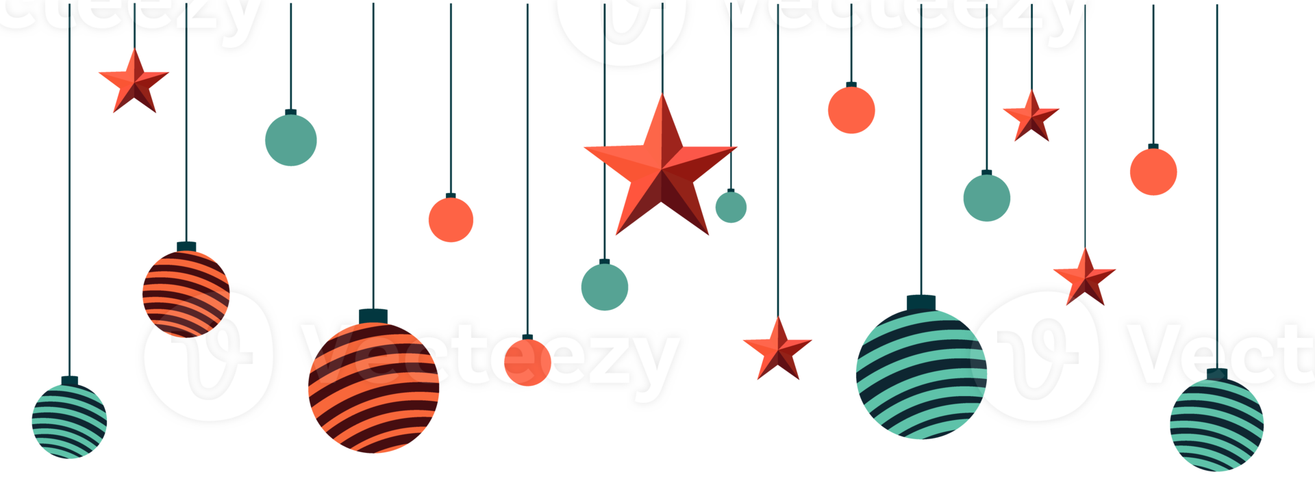 Christmas ball with star hanging from top  isolate on png
