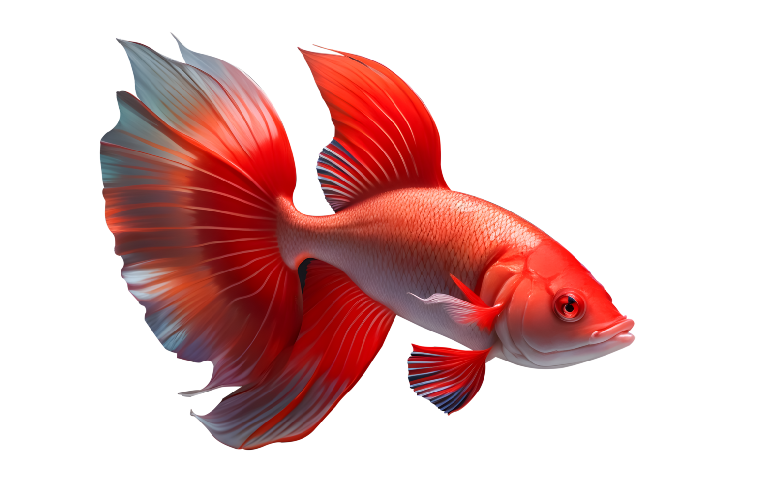 AI generated Beautiful Siamese fighting fish swimming.generate ai png