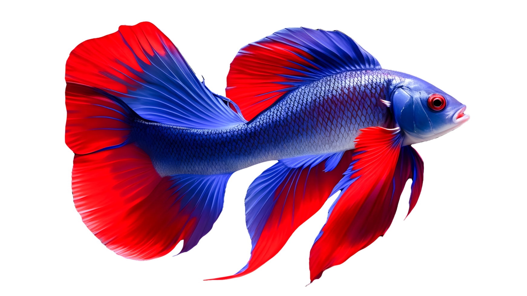 AI generated Beautiful Siamese fighting fish swimming.generate ai png