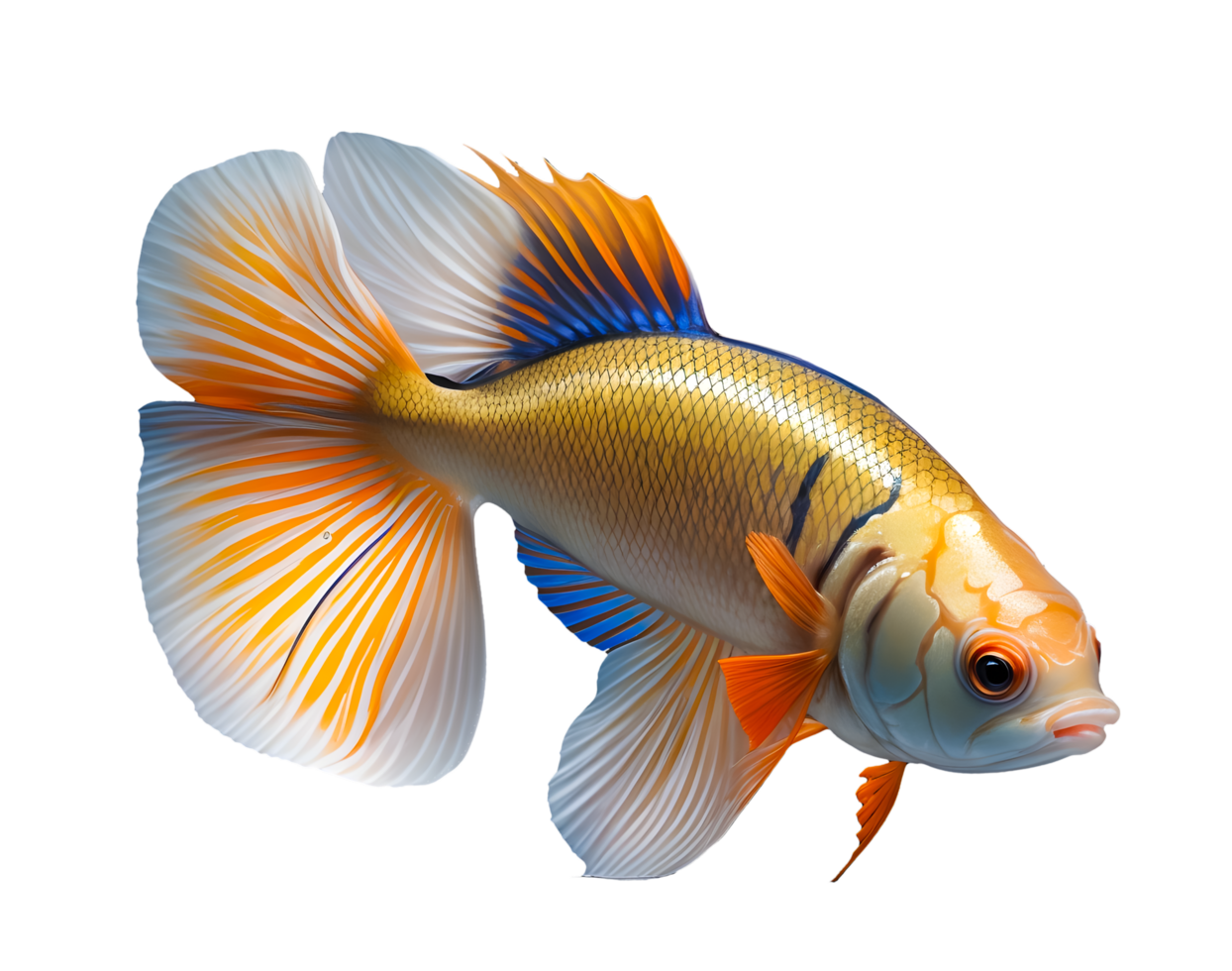 AI generated Beautiful Siamese fighting fish swimming.generate ai png