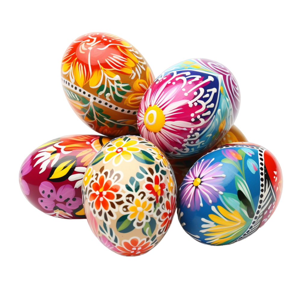 ai generato brillantemente colorato Pasqua uova png