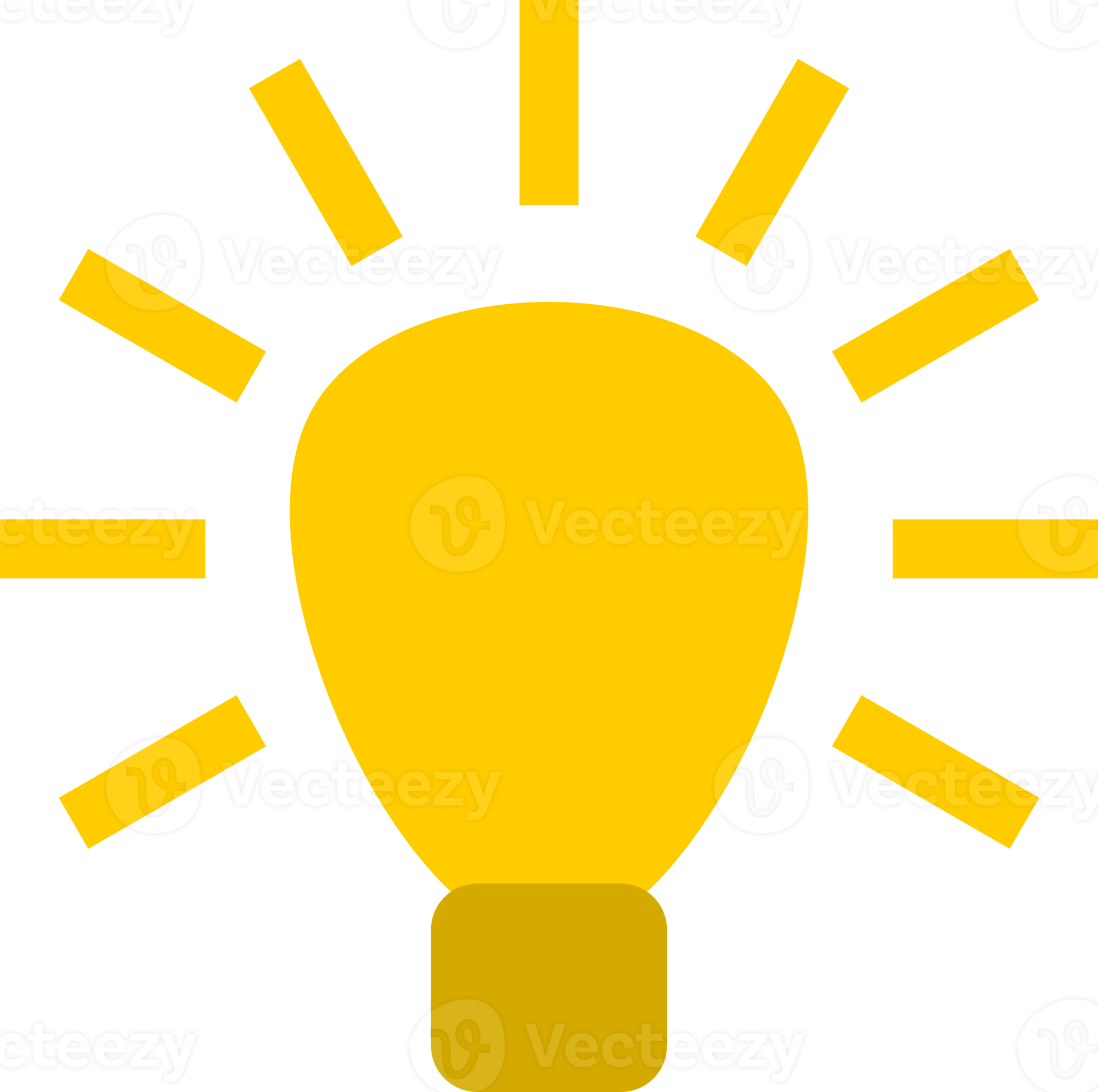 Yellow electric light bulb with light rays doodle icon 35666433 PNG