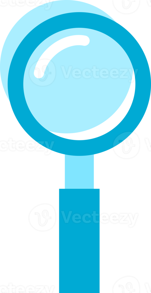 Blue magnifying glass zoom icon png