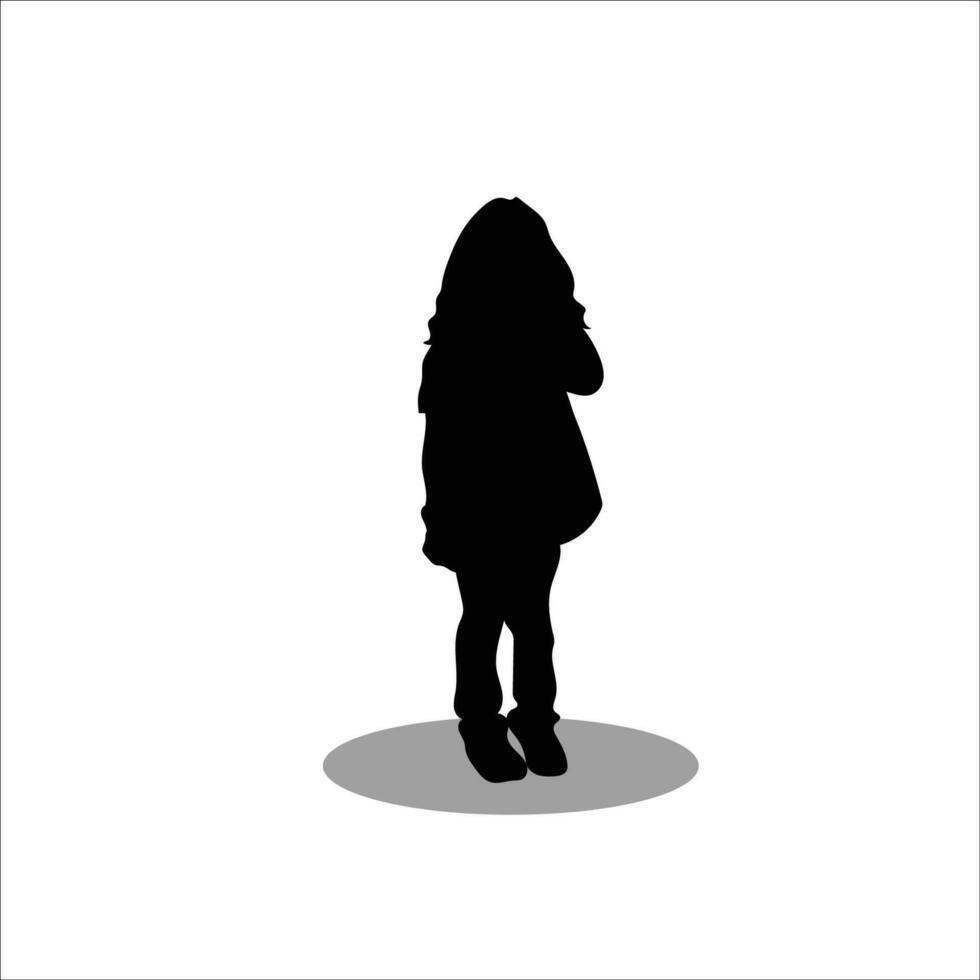 Kids silhouette stock vector illustration