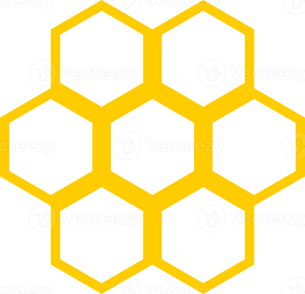honeycomb sweet honey bee hexagon icon png
