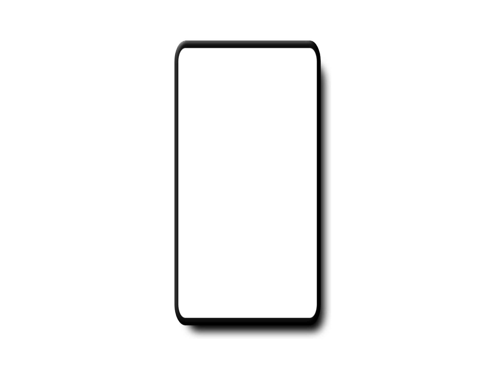 Blank screen smartphone mockup isolated on transparent background for