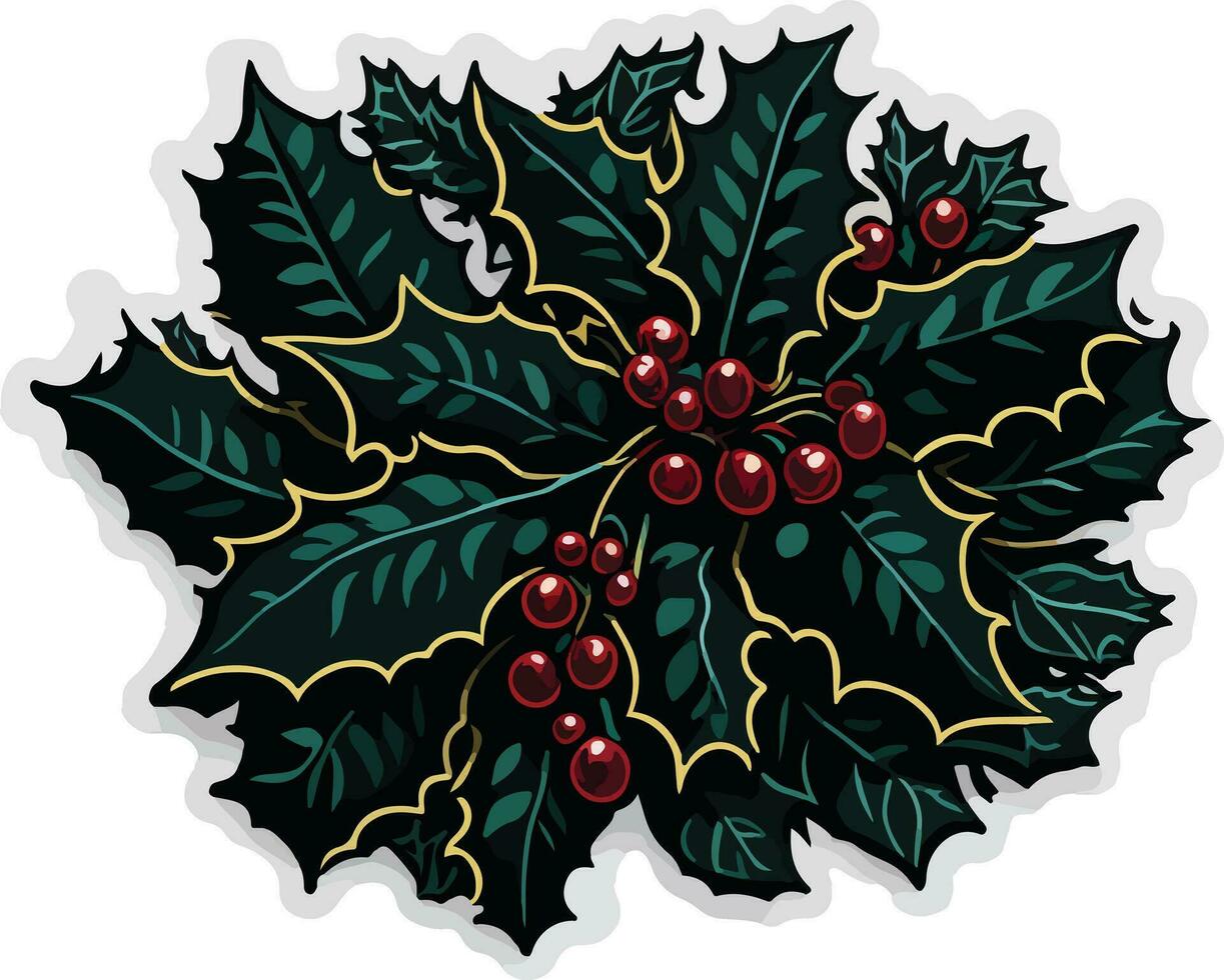 Christmas decorative garland isolated on transparent background. vector