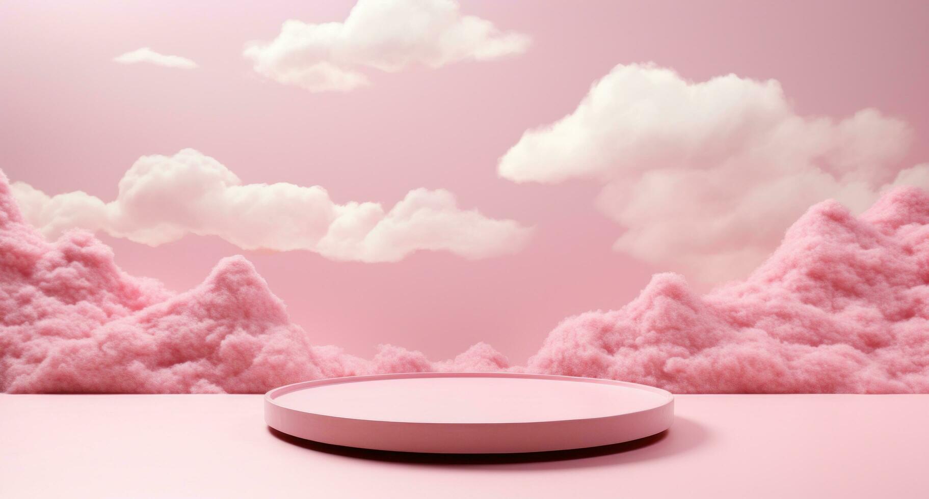 AI generated a pink styrofoam dish with a pink background photo