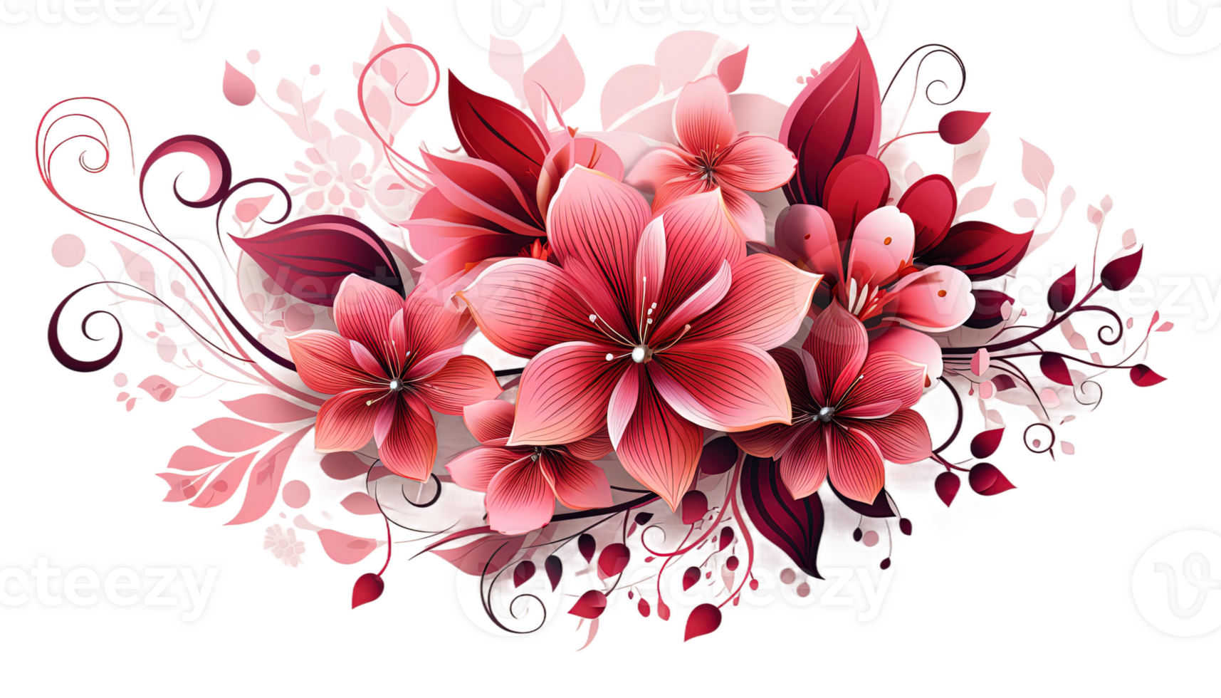 AI generated Romantic Accents, Valentine's Day Decorative Ornaments, Heart-themed Enhancements, Valentine's day background, flowers, card, design png
