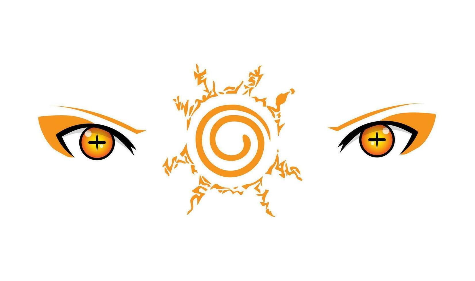 ilustración vector gráfico de naruto ojo símbolo y maldición firmar en el naruto anime