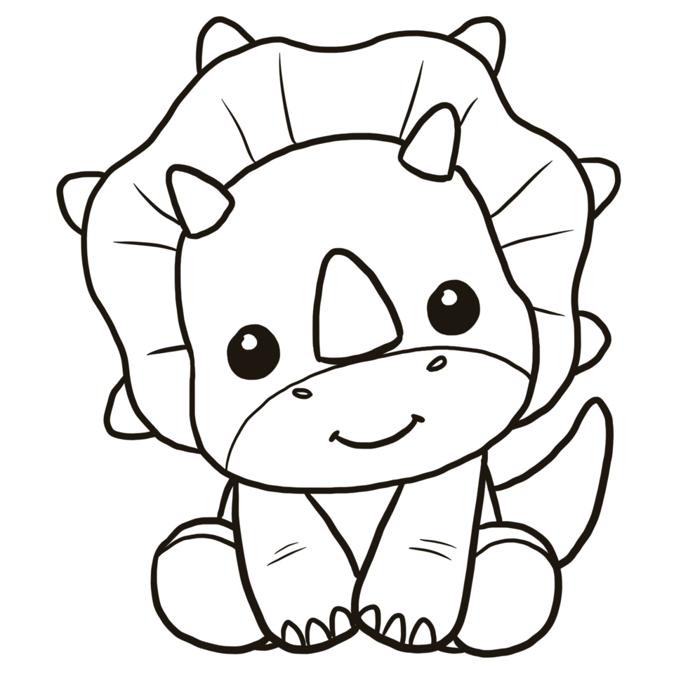 dinosauri selvaggio animali cartoni animati scarabocchi kawaii anime colorazione pagine carino disegno personaggi png