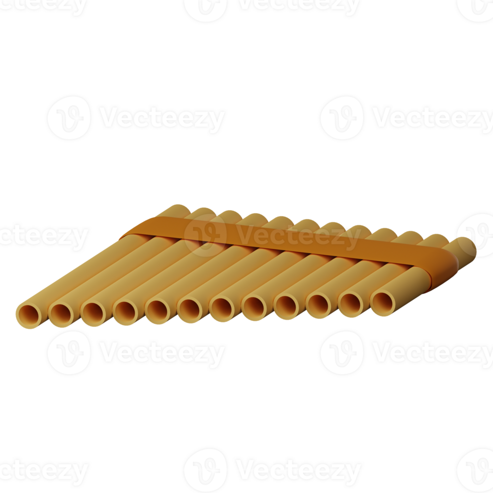 Pan Flute 3D Icon Illustration 35668028 PNG
