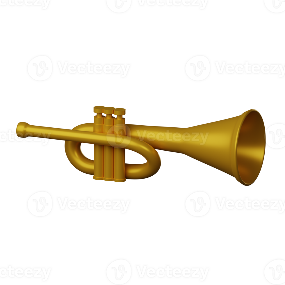trompete 3d ícone ilustração png