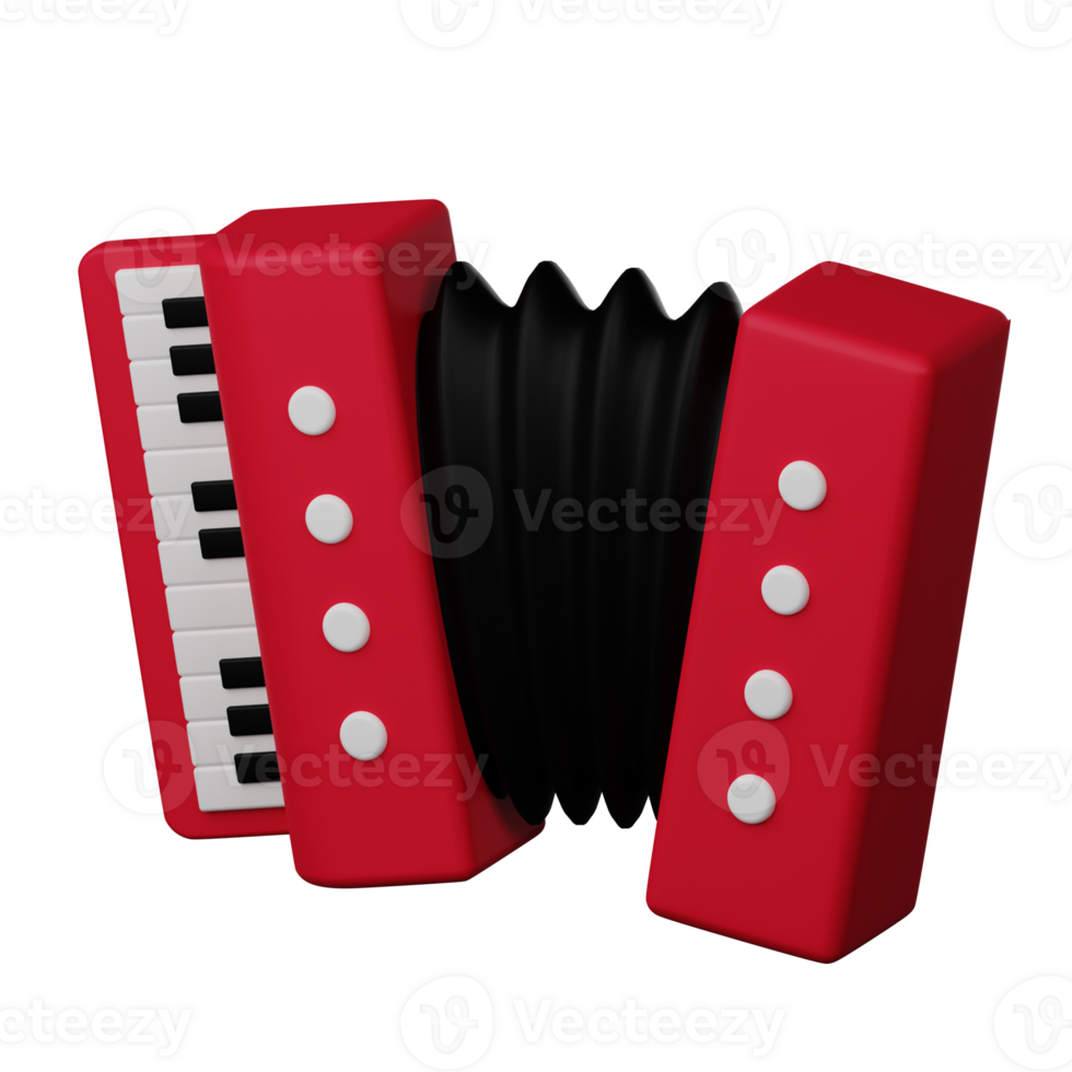 Accordion 3D Icon Illustration png
