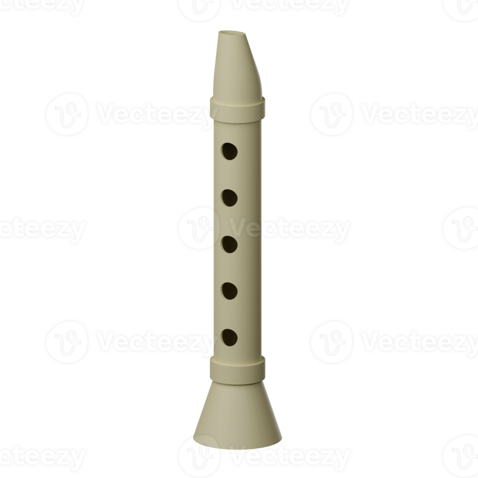 Flute 3D Icon Illustration png