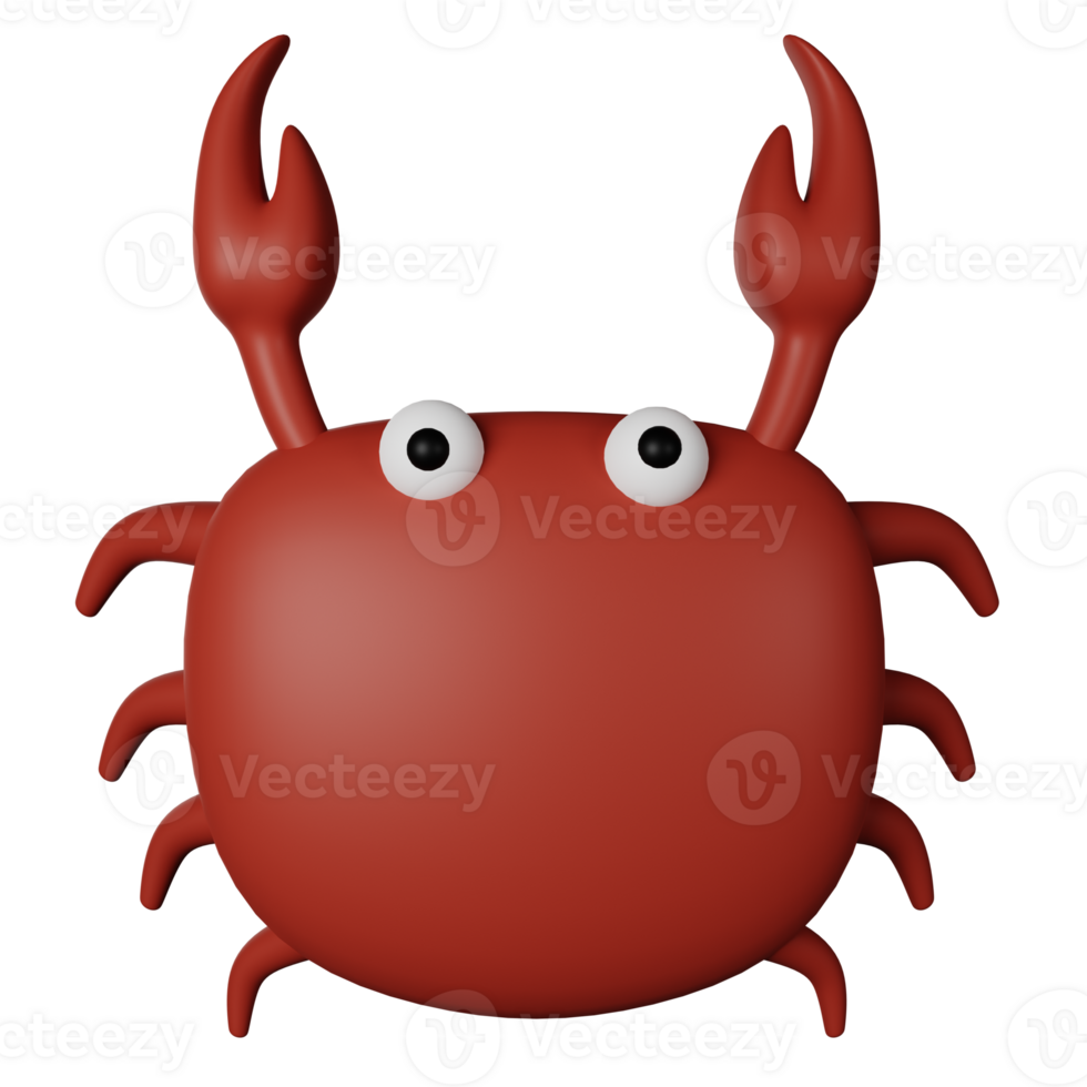 Crab 3D Icon Illustration png