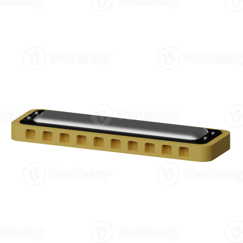 Harmonica 3D Icon Illustration png