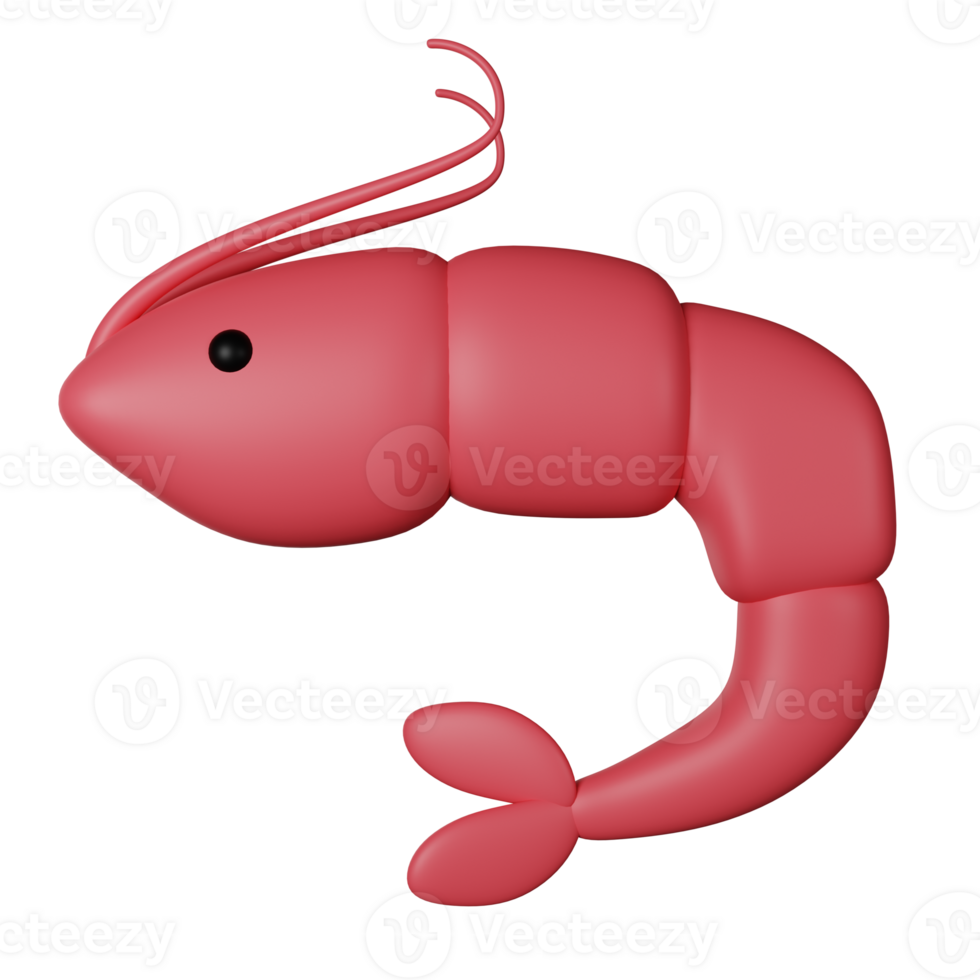 Prawn 3D Icon Illustration png