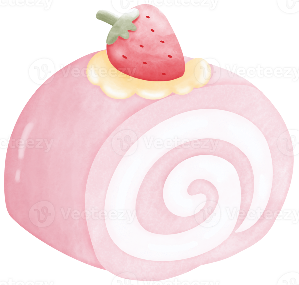 Strawberry Roll Cake png
