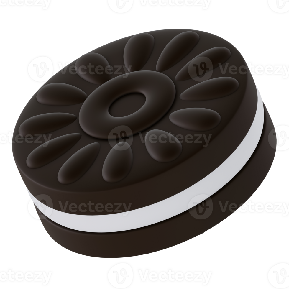 Chocolate biscuit icon isolated 3d render illustration png