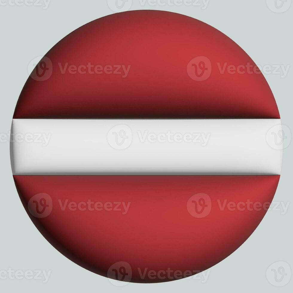 3D Flag of Latvia on circle photo