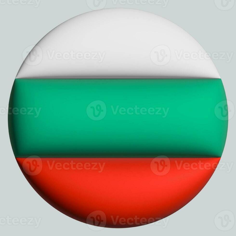 3D Flag of Bulgaria on circle photo