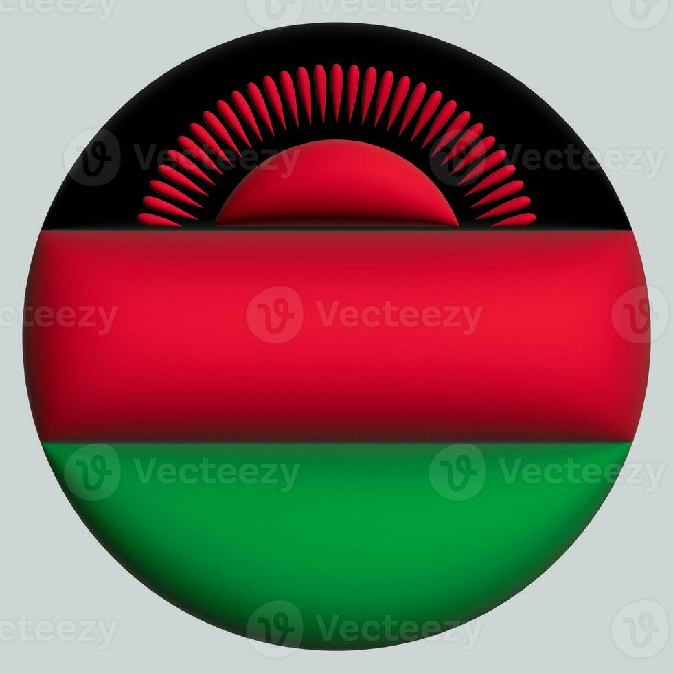 3D Flag of Malawi on circle photo