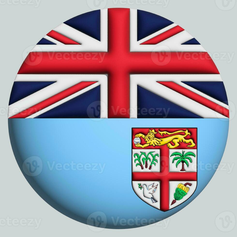 3D Flag of Fiji on circle photo