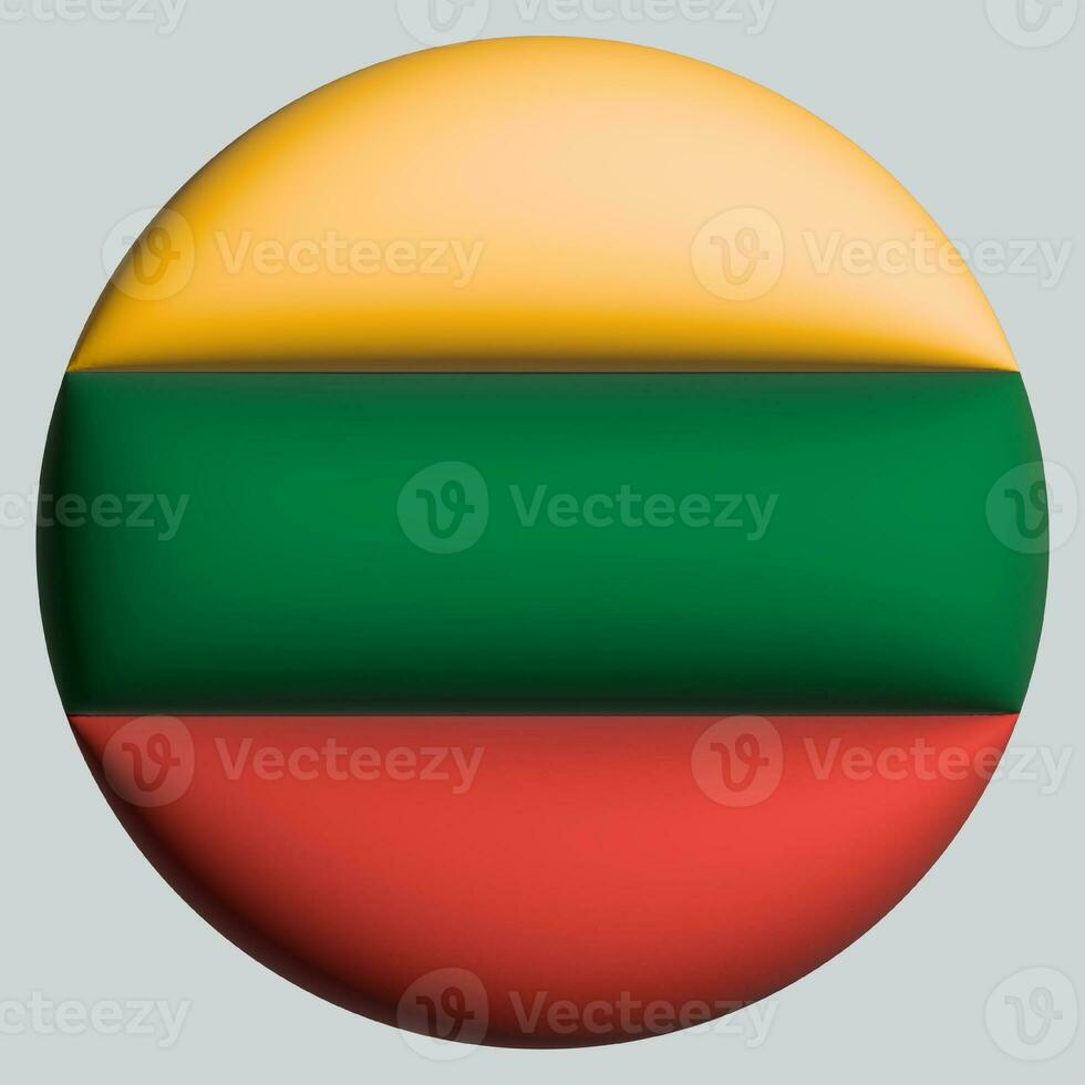 3D Flag of Lithuania on circle photo