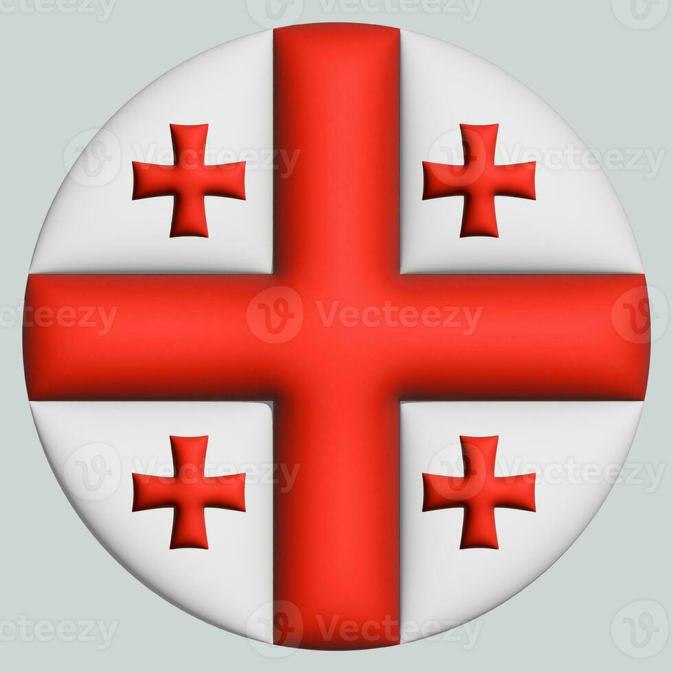 3D Flag of Georgia on circle photo