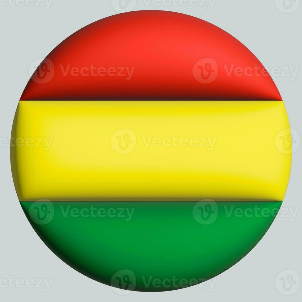 3D Flag of Bolivia on circle photo