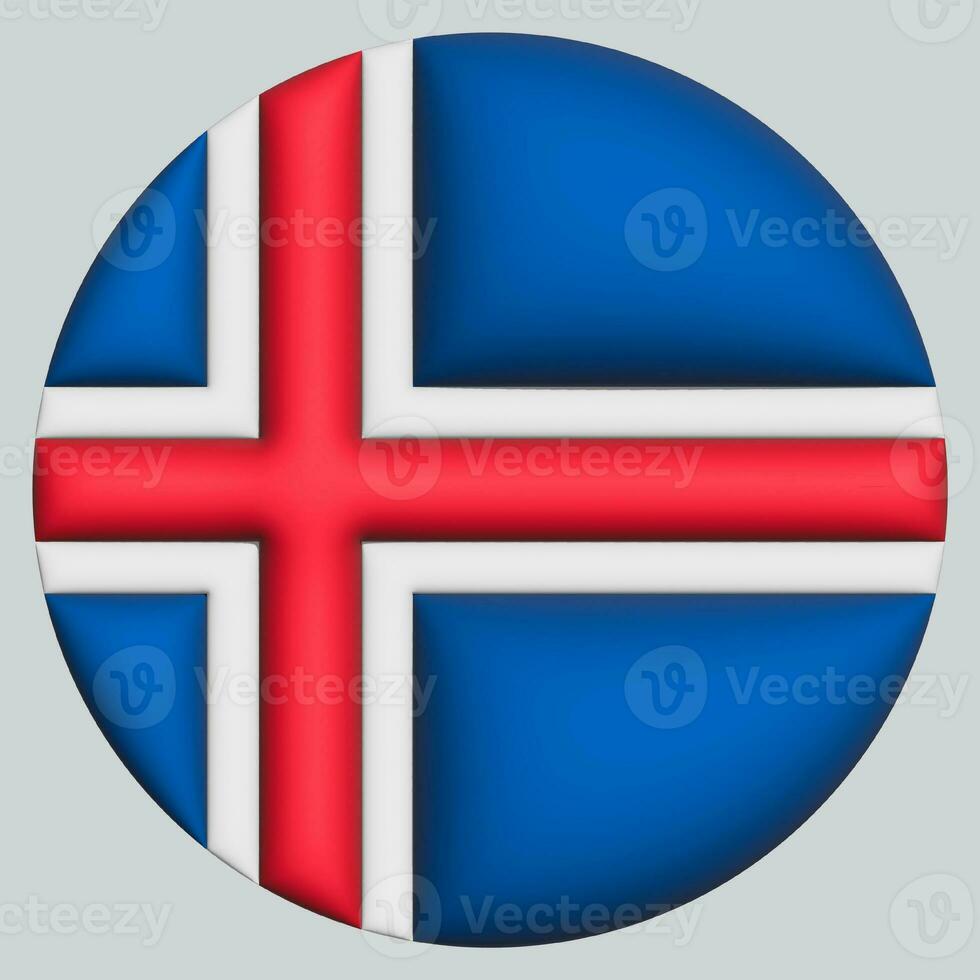 3d bandera de Islandia en circulo foto