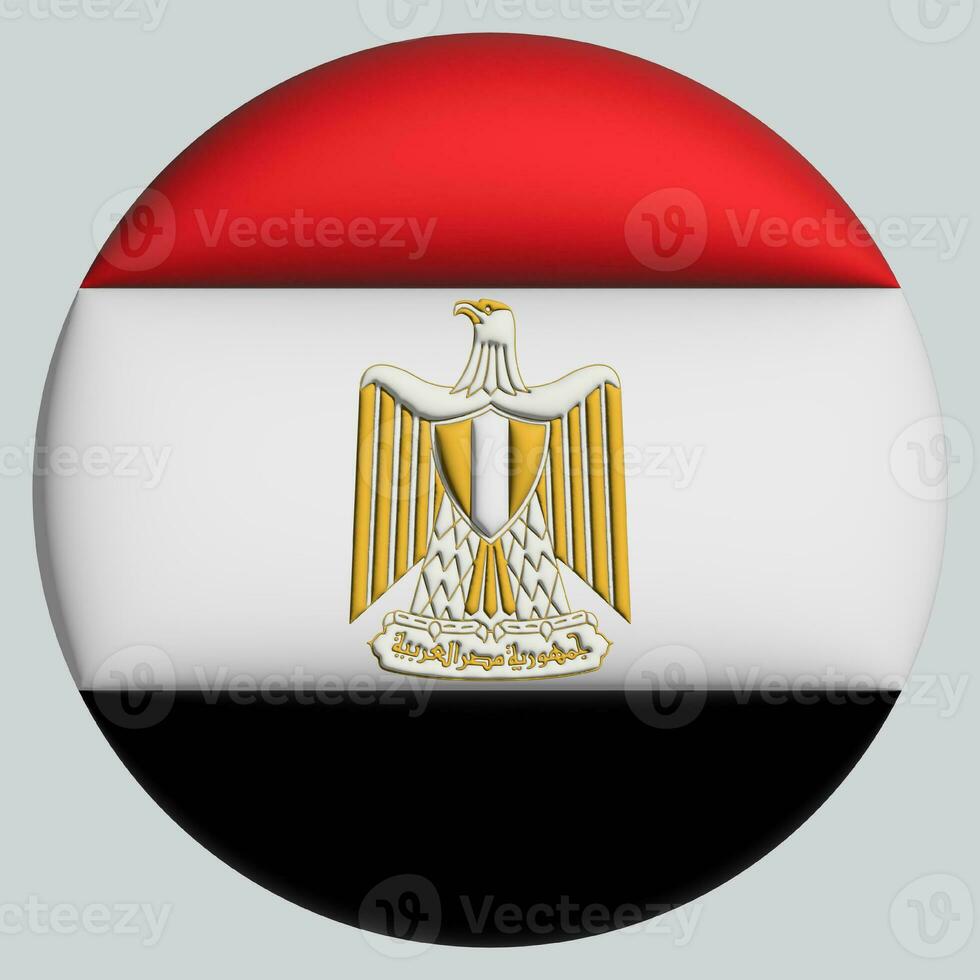 3D Flag of Egypt on circle photo