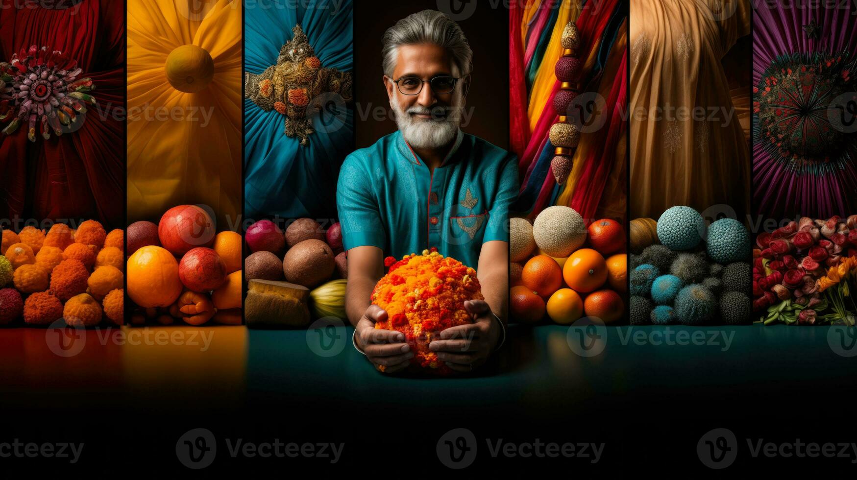 AI generated A collage representing different cultural and religious festivals around the world showcasing diversity and celebration photo