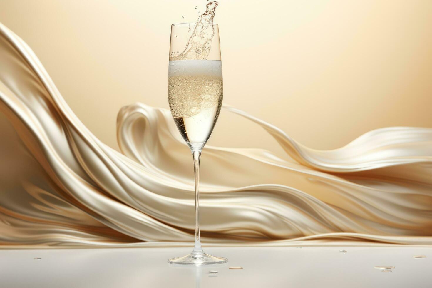 AI generated champagne with champagne glass photo