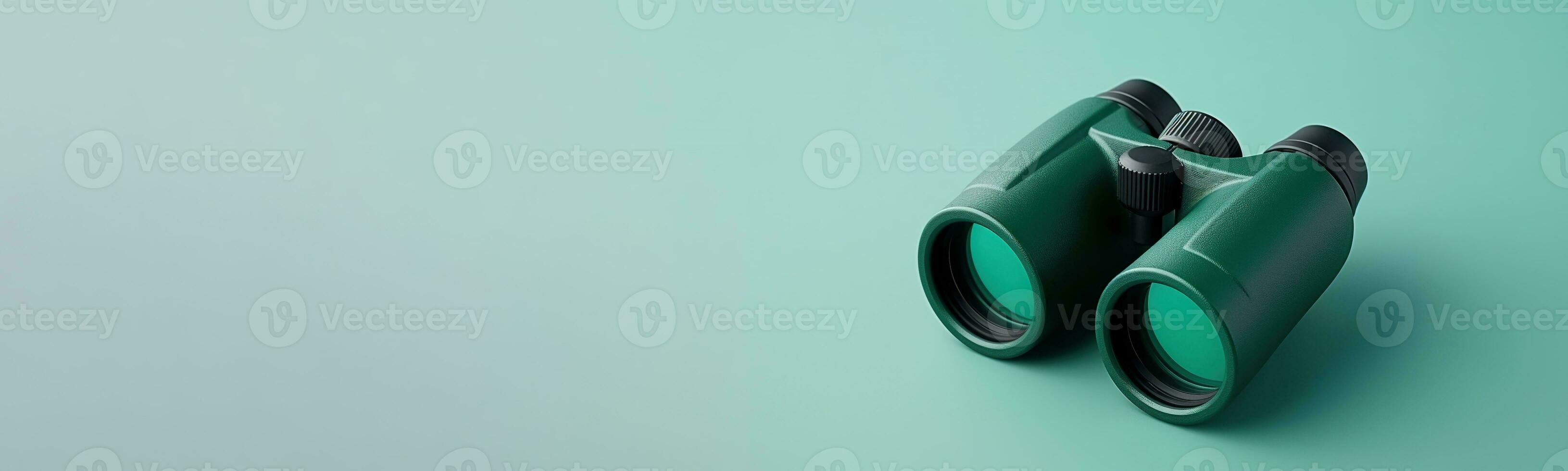 AI generated Binoculars on the Minimalist Background with Copy Space. Hiring, Searching, Finding photo