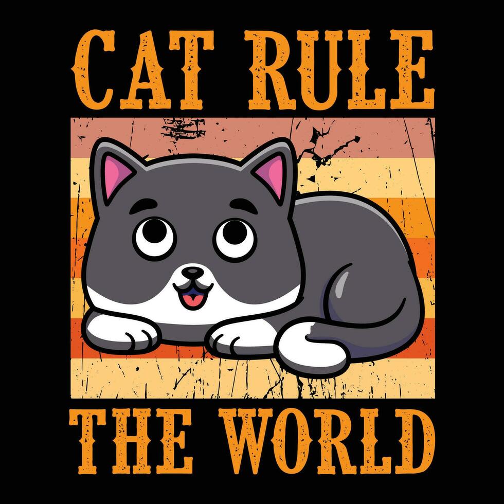 gato citar Clásico prima camiseta diseño ilustrador vector