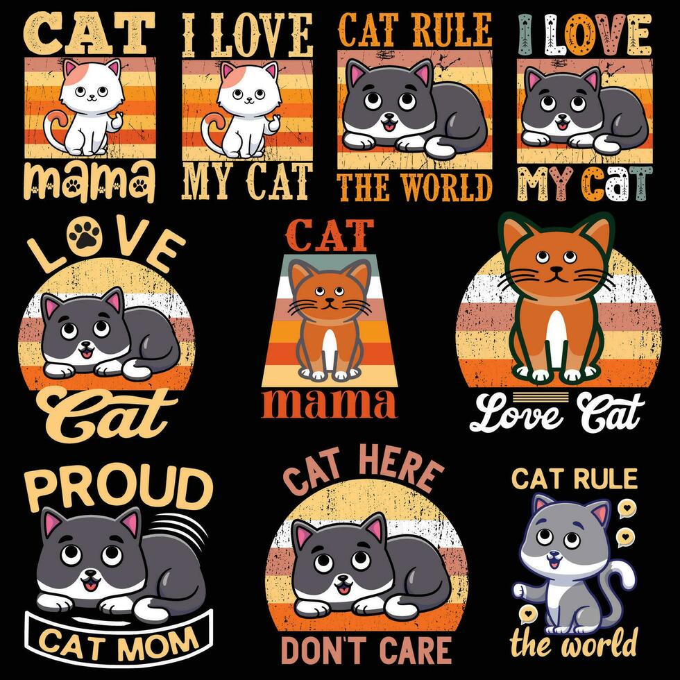 gato citar Clásico prima camiseta diseño ilustrador vector