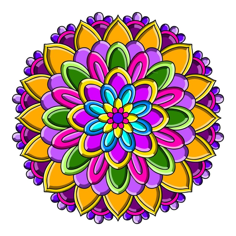 vector hermosa vistoso mandala diseño