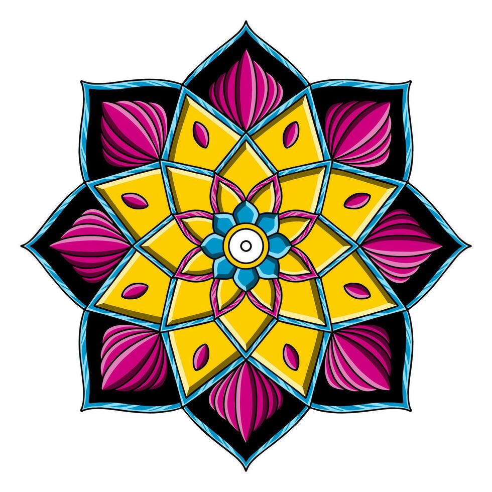 vector hermosa vistoso mandala diseño